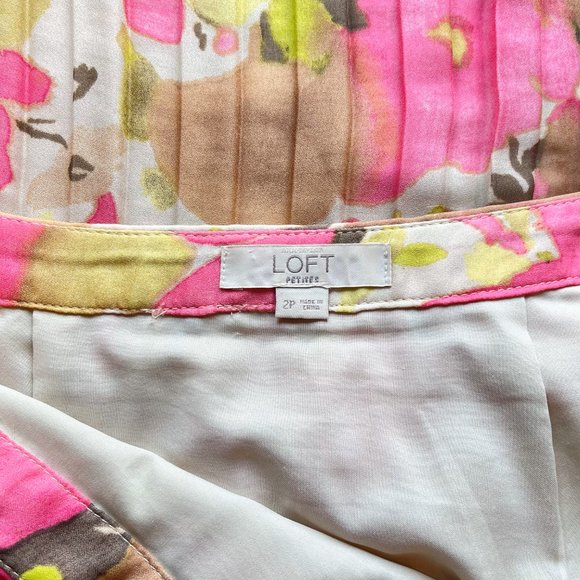 Floral Print Pleated Skirt | Loft - Picture 5 of 6
